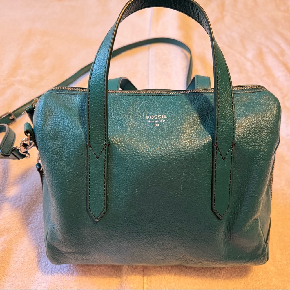 Fossil Teal Leather Satchel